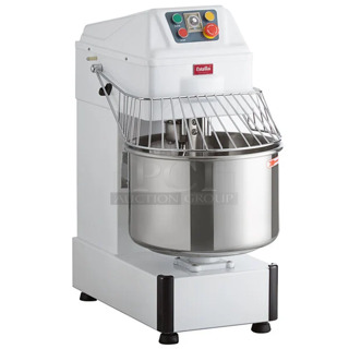 BRAND NEW SCRATCH AND DENT! Estella 348SM30 Metal Commercial 30 Qt. / 45 lb. Two-Speed Spiral Dough Mixer w/ Stainless Steel Mixing Bowl, Bowl Guard and Dough Hook Attachment. 120 Volts, 1 Phase. Tested and Working!