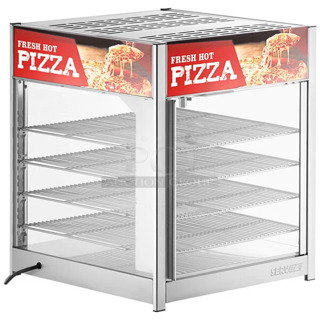 BRAND NEW SCRATCH AND DENT! ServIt 423PDW18D2S Stainless Steel Commercial 18" Self-Service Countertop Display Warmer with 4 Shelves. 120 Volts, 1 Phase. Tested and Working!