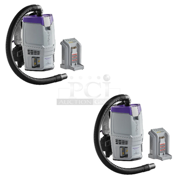 2 BRAND NEW SCRATCH AND DENT! Items Including 196107774 ProTeam GoFit 3 107774 4.0 Ah 3 Qt. Cordless Backpack Vacuum with 107100 Xover Multi-Surface Telescoping Wand Kit and 196107778 ProTeam GoFit 3 107778 8.0 Ah 3 Qt. Cordless Backpack Vacuum with 107100 Xover Multi-Surface Telescoping Wand Kit. 2 Times Your Bid!  - Image 1 of 6