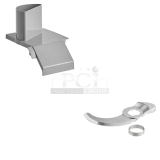 2 BRAND NEW SCRATCH AND DENT! Items Including 64929384 Robot Coupe 29384 Feed Lead Assembly and 649118243 Robot Coupe 118243S Replacement Fine Serrated Edge Blade. 2 Times Your Bid! 