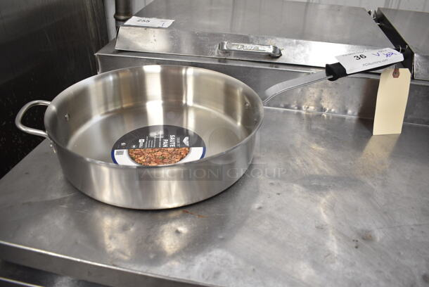 2 BRAND NEW SCRATCH AND DENT! Vollrath Tribute 11" Heavy-Duty Tri-Ply Stainless Steel Stir Fry Pan with Black Silicone Handle 702111 and Vollrath Tribute 6 Qt. Tri-Ply Stainless Steel Saute Pan with Black Silicone Handle 702160. 2 Times Your Bid!  - Image 6 of 9