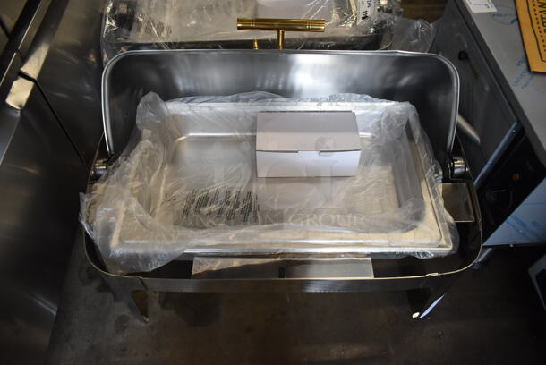 2 BRAND NEW SCRATCH AND DENT! Acopa Supreme 8 Qt. Full Size Gold Accent Roll Top Chafer. 2 Times Your Bid!  - Image 4 of 5