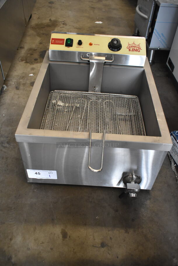 BRAND NEW SCRATCH AND DENT! Carnival King 382DFC44001 Stainless Steel Commercial Countertop 25 lb. Funnel Cake / Donut Fryer. 240 Volts, 1 Phase.  - Image 3 of 9