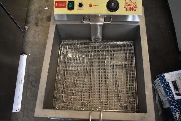 BRAND NEW SCRATCH AND DENT! Carnival King 382DFC44001 Stainless Steel Commercial Countertop 25 lb. Funnel Cake / Donut Fryer. 240 Volts, 1 Phase.  - Image 4 of 9