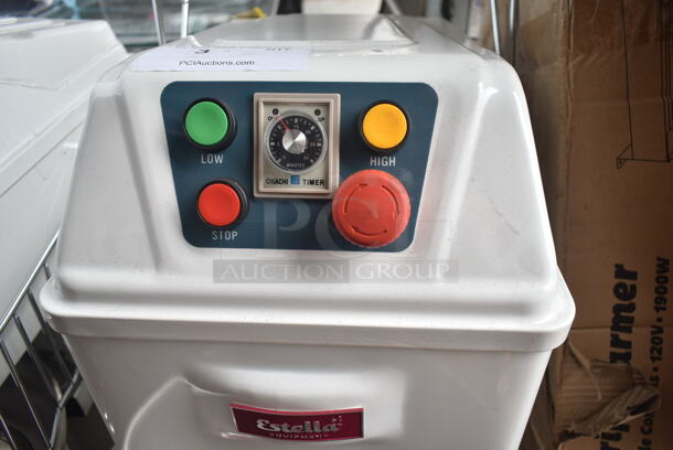BRAND NEW SCRATCH AND DENT! Estella 348SM30 Metal Commercial 30 Qt. / 45 lb. Two-Speed Spiral Dough Mixer w/ Stainless Steel Mixing Bowl, Bowl Guard and Dough Hook Attachment. 120 Volts, 1 Phase. Tested and Working! - Image 6 of 7