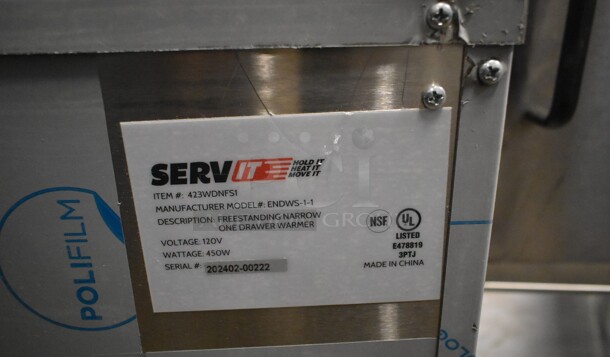 BRAND NEW SCRATCH AND DENT! 2024 ServIt 423WDNFS1 Stainless Steel Commercial Countertop Single Drawer Warming Drawer. 115 Volts, 1 Phase. Tested and Working! - Image 7 of 7
