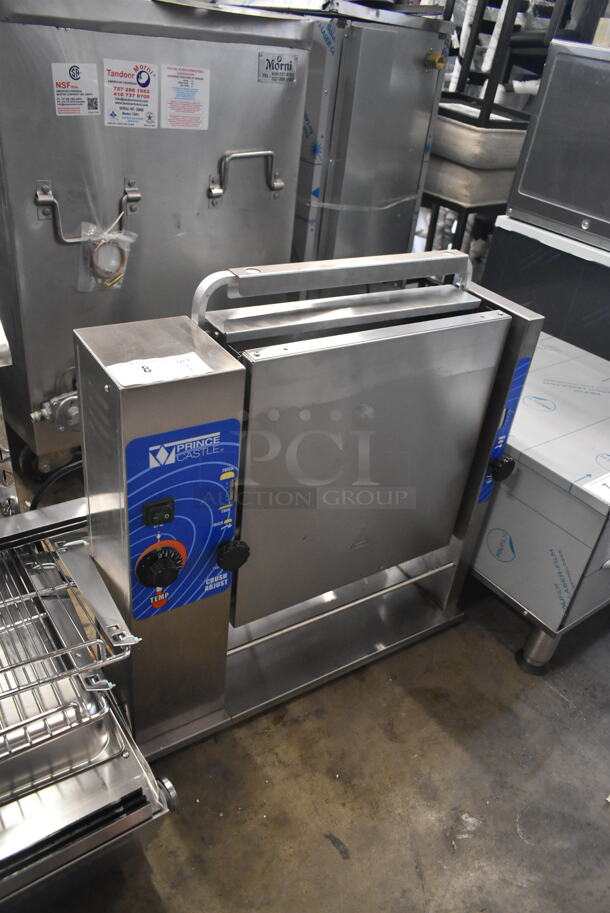 BRAND NEW SCRATCH AND DENT! Prince Castle 297-T9 Stainless Steel Commercial Countertop Slim-Line Vertical Contact Toaster - 2200 Buns / Hour. 115 Volts, 1 Phase. Tested and Working! - Image 3 of 7