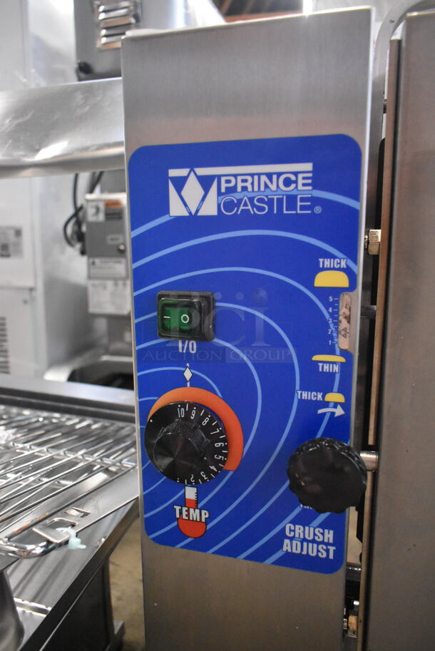 BRAND NEW SCRATCH AND DENT! Prince Castle 297-T9 Stainless Steel Commercial Countertop Slim-Line Vertical Contact Toaster - 2200 Buns / Hour. 115 Volts, 1 Phase. Tested and Working! - Image 6 of 7