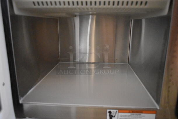 BRAND NEW SCRATCH AND DENT! 2024 Amana RC22S2 Heavy Duty Stainless Steel Commercial Microwave Oven with Push Button Controls. 208/240 Volts, 1 Phase.  - Image 5 of 6