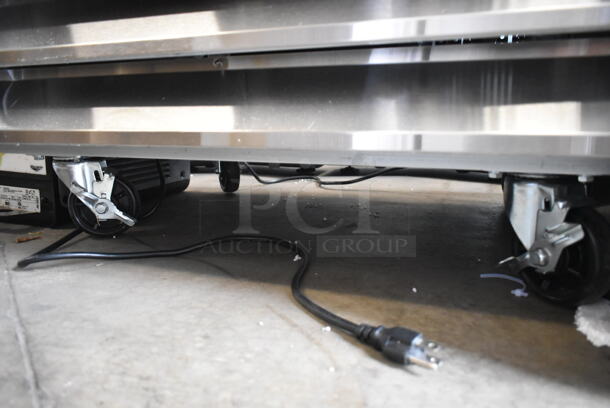 BRAND NEW SCRATCH AND DENT! 2023 KoolMore RIR-1D-SS-19C Stainless Steel Commercial Single Door Reach In Cooler on Commercial Casters. 115 Volts, 1 Phase. Tested and Working! - Image 3 of 7