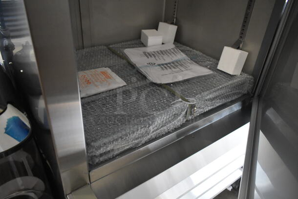 BRAND NEW SCRATCH AND DENT! 2023 KoolMore RIR-1D-SS-19C Stainless Steel Commercial Single Door Reach In Cooler on Commercial Casters. 115 Volts, 1 Phase. Tested and Working! - Image 6 of 7