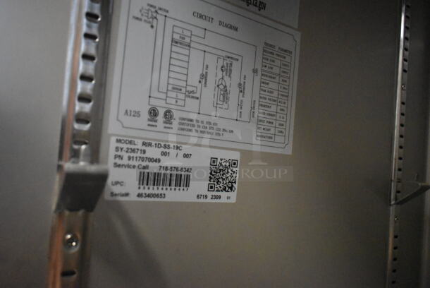 BRAND NEW SCRATCH AND DENT! 2023 KoolMore RIR-1D-SS-19C Stainless Steel Commercial Single Door Reach In Cooler on Commercial Casters. 115 Volts, 1 Phase. Tested and Working! - Image 7 of 7