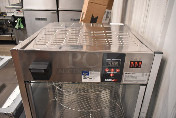 BRAND NEW SCRATCH AND DENT! ServIt 423ODW18D2 Stainless Steel Commercial Countertop 18" Self-Service Pizza Warmer with 4-Shelf Rotating Rack. 120 Volts, 1 Phase. Tested and Working! - Image 4 of 7