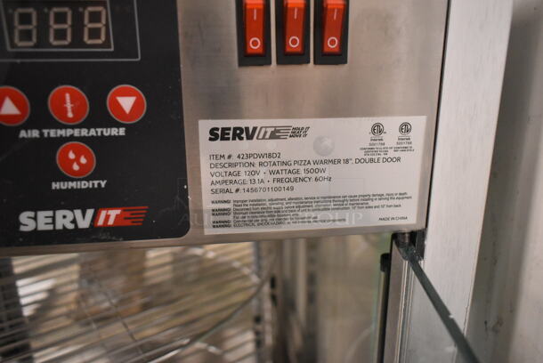 BRAND NEW SCRATCH AND DENT! ServIt 423ODW18D2 Stainless Steel Commercial Countertop 18" Self-Service Pizza Warmer with 4-Shelf Rotating Rack. 120 Volts, 1 Phase. Tested and Working! - Image 7 of 7