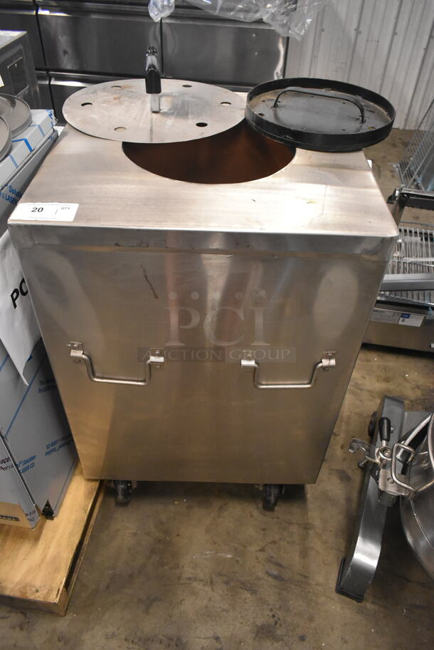 BRAND NEW SCRATCH AND DENT! Morni CS01 Stainless Steel Commercial Floor Style Propane Gas Powered Tandoor Tandoori Oven on Commercial Casters. 100,000 BTU.  - Image 1 of 12