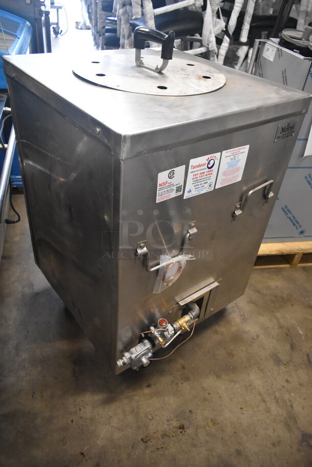 BRAND NEW SCRATCH AND DENT! Morni CS01 Stainless Steel Commercial Floor Style Propane Gas Powered Tandoor Tandoori Oven on Commercial Casters. 100,000 BTU.  - Image 9 of 12