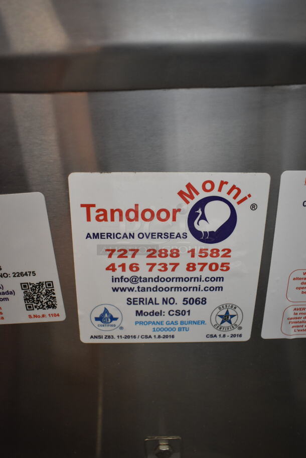 BRAND NEW SCRATCH AND DENT! Morni CS01 Stainless Steel Commercial Floor Style Propane Gas Powered Tandoor Tandoori Oven on Commercial Casters. 100,000 BTU.  - Image 12 of 12