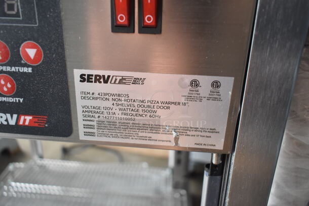 BRAND NEW SCRATCH AND DENT! ServIt 423PDW18D2S Stainless Steel Commercial 18" Self-Service Countertop Display Warmer with 4 Shelves. 120 Volts, 1 Phase. Tested and Working! - Image 7 of 7