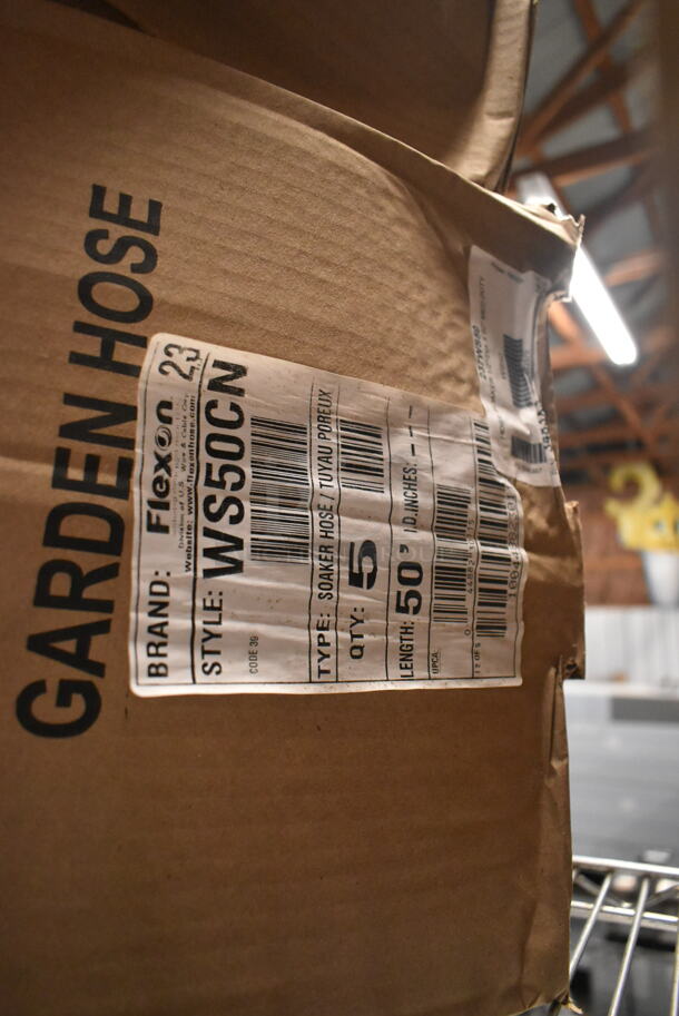 2 Boxes of 5 BRAND NEW SCRATCH AND DENT! Flexon WS50CN 50' Soaker Hose. 2 Times Your Bid!  - Image 4 of 4