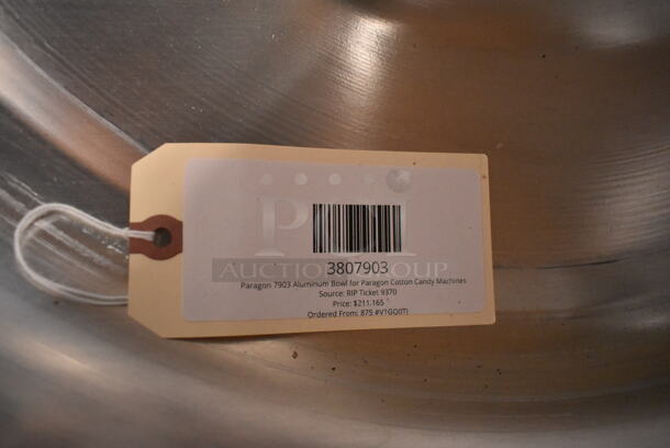 BRAND NEW SCRATCH AND DENT! Paragon 3807903 7903 Aluminum Bowl for Paragon Cotton Candy Machines - Image 5 of 5