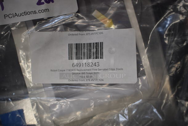 2 BRAND NEW SCRATCH AND DENT! Items Including 64929384 Robot Coupe 29384 Feed Lead Assembly and 649118243 Robot Coupe 118243S Replacement Fine Serrated Edge Blade. 2 Times Your Bid!  - Image 7 of 7