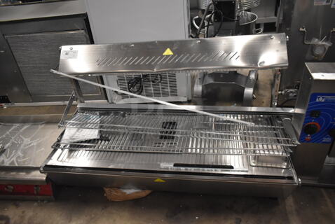 BRAND NEW SCRATCH AND DENT! ServIt 423HDM48SA Stainless Steel Commercial Countertop 48" Self / Full Service 3 Shelf Countertop Heated Display Case with Sliding Doors. See Pictures for Damage. 120 Volts, 1 Phase. Tested and Powers On But Does Not Get Warm