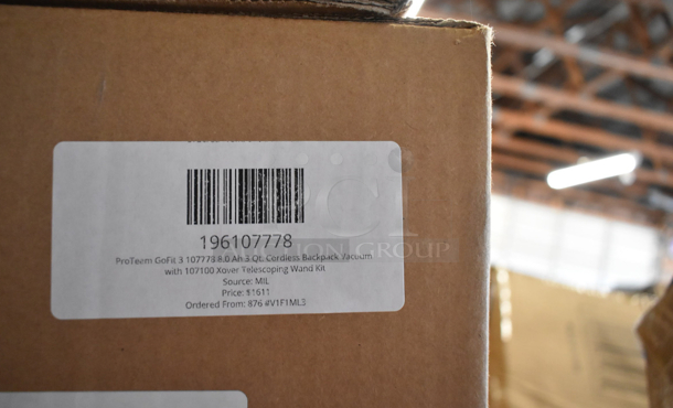 2 BRAND NEW SCRATCH AND DENT! Items Including 196107774 ProTeam GoFit 3 107774 4.0 Ah 3 Qt. Cordless Backpack Vacuum with 107100 Xover Multi-Surface Telescoping Wand Kit and 196107778 ProTeam GoFit 3 107778 8.0 Ah 3 Qt. Cordless Backpack Vacuum with 107100 Xover Multi-Surface Telescoping Wand Kit. 2 Times Your Bid!  - Image 6 of 6