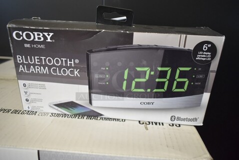 3 BRAND NEW! Coby CRABT-104 Bluetooth Alarm Clock. 3 Times Your Bid! 