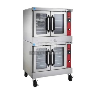 2 LIKE NEW! Vulcan VC5ED Stainless Steel Commercial Electric Powered Full Size Convection Oven w/ View Through Doors, Metal Oven Racks and Thermostatic Controls. Does Not Come w/ Casters. 208 Volts, 3/1 Phase. 2 Times Your Bid!