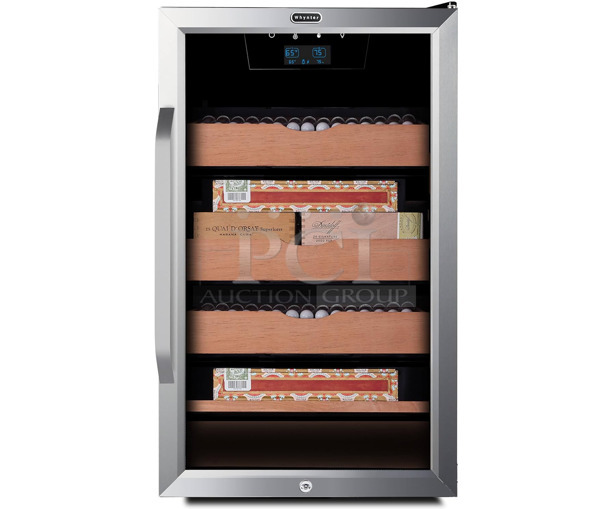 BRAND NEW SCRATCH AND DENT! Whynter CHC-421HC 4.2 cu.ft. Cigar Cabinet Cooler and Humidor with Humidity Temperature Control and Spanish Cedar Shelves. 115 Volts, 1 Phase. Tested and Working! - Image 1 of 5