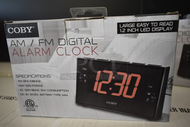 2 BRAND NEW! Coby CBCR-103 AM/FM Digital Alarm Clock. 2 Times Your Bid!  - Image 1 of 3