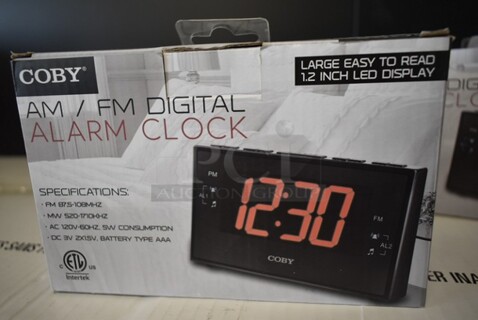 2 BRAND NEW! Coby CBCR-103 AM/FM Digital Alarm Clock. 2 Times Your Bid! 