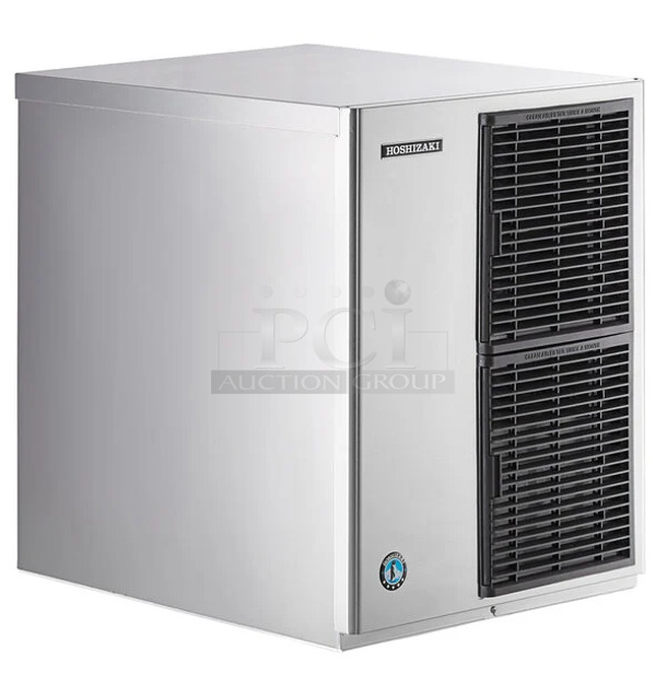 BRAND NEW SCRATCH AND DENT! Hoshizaki KM-350MAJ Stainless Steel Commercial Slim Line Series 22" Modular Crescent Ice Machine. 489 lb. 115 Volts, 1 Phase.  - Image 1 of 5