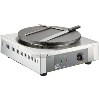 BRAND NEW SCRATCH AND DENT! Carnival King 382TCM16A Stainless Steel Commercial 16" Non-Stick Crepe Maker. 120 Volts, 1 Phase. Tested and Working!