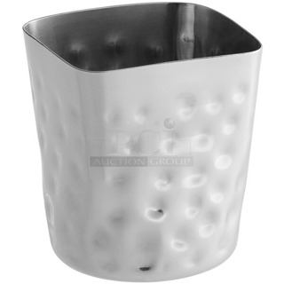 5 Boxes of 12 BRAND NEW SCRATCH AND DENT! TableCraft 10678 13 oz. Square Hammered Stainless Steel Fry Cup. 5 Times Your Bid! 