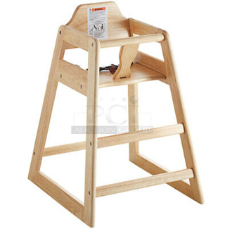 BRAND NEW SCRATCH AND DENT! Lancaster Table & Seating 164HIGHCKDNT Wooden High Chair. May Be Missing Pieces. 
