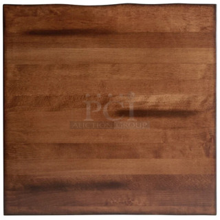 2 BRAND NEW SCRATCH AND DENT! Lancaster Table & Seating 3492424ANTWA Industrial 24" x 24" Solid Wood Live Edge Table Top with Antique Walnut Finish. 2 Times Your Bid! May Be Missing Pieces. 