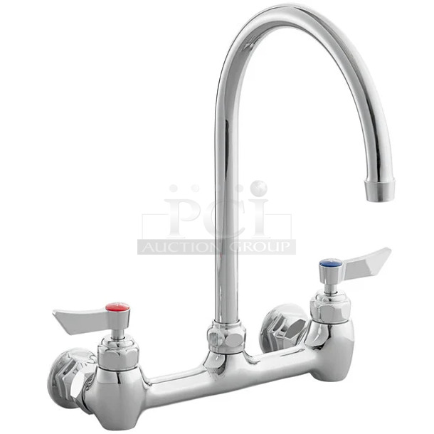 BRAND NEW SCRATCH AND DENT! Waterloo 750FW88G Wall-Mount Faucet with 8" Gooseneck Spout and 8" Centers - Image 1 of 3
