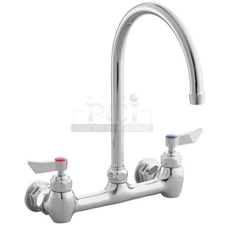 BRAND NEW SCRATCH AND DENT! Waterloo 750FW88G Wall-Mount Faucet with 8" Gooseneck Spout and 8" Centers