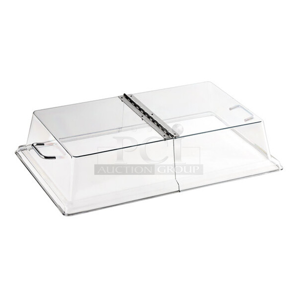 3 BRAND NEW SCRATCH AND DENT! Cambro RD1220CWH Camwear 12" x 20" Clear Dome Display Cover with Hinged Lid. 3 Times Your Bid!  - Image 1 of 5