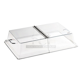 3 BRAND NEW SCRATCH AND DENT! Cambro RD1220CWH Camwear 12" x 20" Clear Dome Display Cover with Hinged Lid. 3 Times Your Bid! 