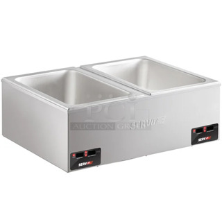 BRAND NEW SCRATCH AND DENT! 2023 ServIt 423FW200D 12" x 20" Full Size Dual Well Electric Countertop Food Warmer with Digital Controls. 120 Volts, 1 Phase. Tested and Working!
