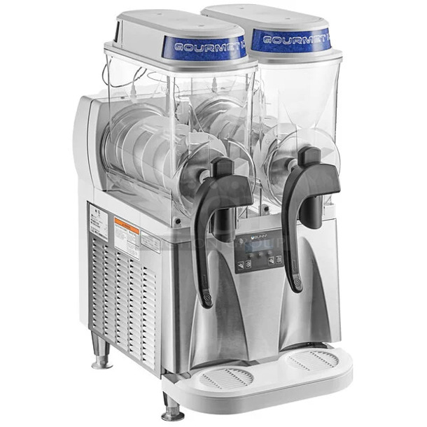 BRAND NEW SCRATCH AND DENT! 2024 Bunn ULTRA NX 58000.0100 Stainless Steel White and Stainless Steel Double 3 Gallon Slushy Machine. 120 Volts, 1 Phase. Tested and Powers On But Does Not Get Cold - Image 1 of 5