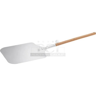 2 BRAND NEW SCRATCH AND DENT! Choice 407PPA141637 14" x 16" Aluminum Pizza Peel with 21" Wooden Handle. 2 Times Your Bid!