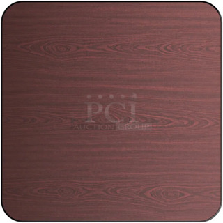 3 BRAND NEW SCRATCH AND DENT! Lancaster Table & Seating 3492424TCB 24" x 24" Square Reversible Cherry / Black Laminated Table Top. 3 Times Your Bid! May Be Missing Pieces. 