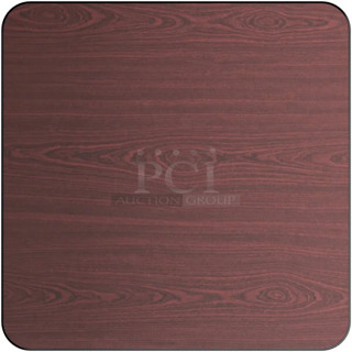 6 BRAND NEW SCRATCH AND DENT! Lancaster Table & Seating 3493636TCB 36" x 36" Laminated Square Table Top Reversible Cherry / Black. 6 Times Your Bid! May Be Missing Pieces. 