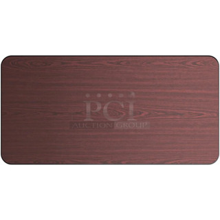 5 BRAND NEW SCRATCH AND DENT! Lancaster Table & Seating 3493060TCB 30" x 60" Laminated Rectangular Table Top - Reversible Cherry / Black. 5 Times Your Bid! May Be Missing Pieces. 
