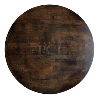 2 BRAND NEW SCRATCH AND DENT! Lancaster Table & Seating 34936RBBESP 36" Round Wood Butcher Block Table Top with Espresso Finish. 2 Times Your Bid! May Be Missing Pieces. 