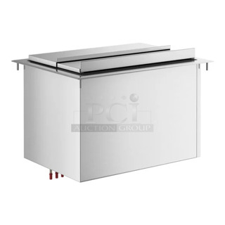 BRAND NEW SCRATCH AND DENT! Regency 600IB2418CP 18" x 24" Stainless Steel Drop-In Ice Bin with 7 Circuit Post-Mix Cold Plate. No Lid. 