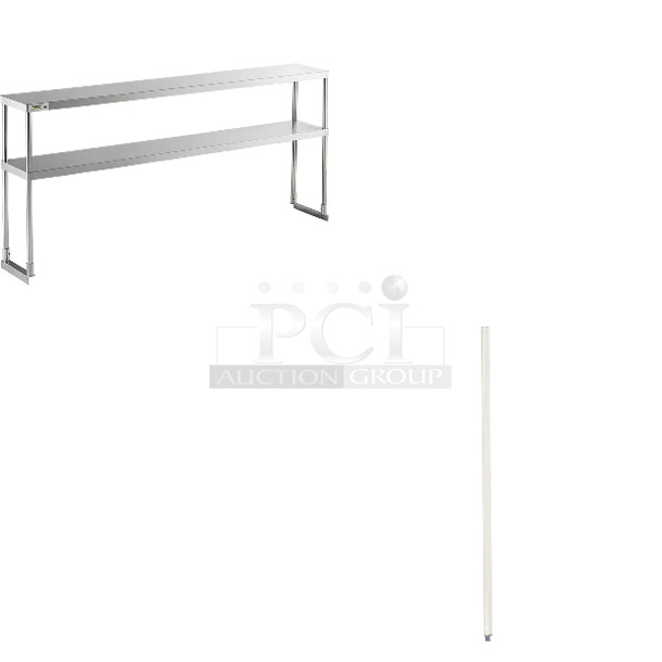2 BRAND NEW Items Including Regency 600DOS1272 Stainless Steel Double Deck Overshelf - 12" x 72" x 32" and Metro MQ63PE MetroMax Q 63" Stationary Post. 2 Times Your Bid!  - Image 1 of 5